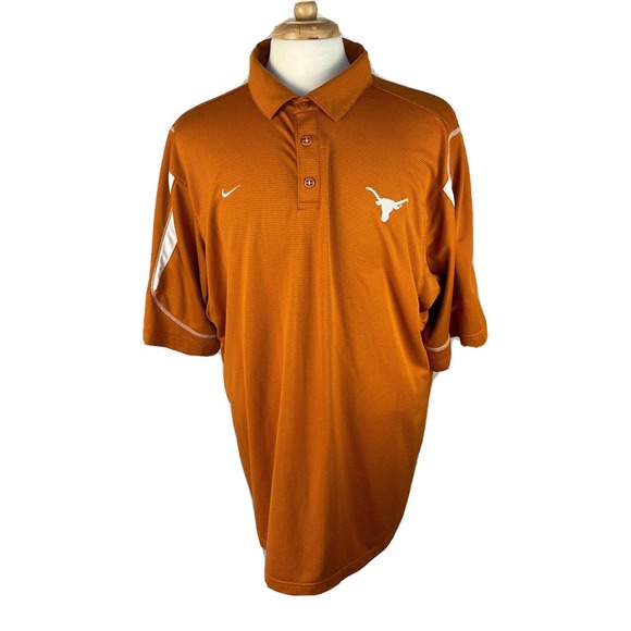 Nike XXL Authentic Texas Longhorns Team Coaches Polo Shirt Hook Em Dri Fit -Mens - Picture 1 of 14